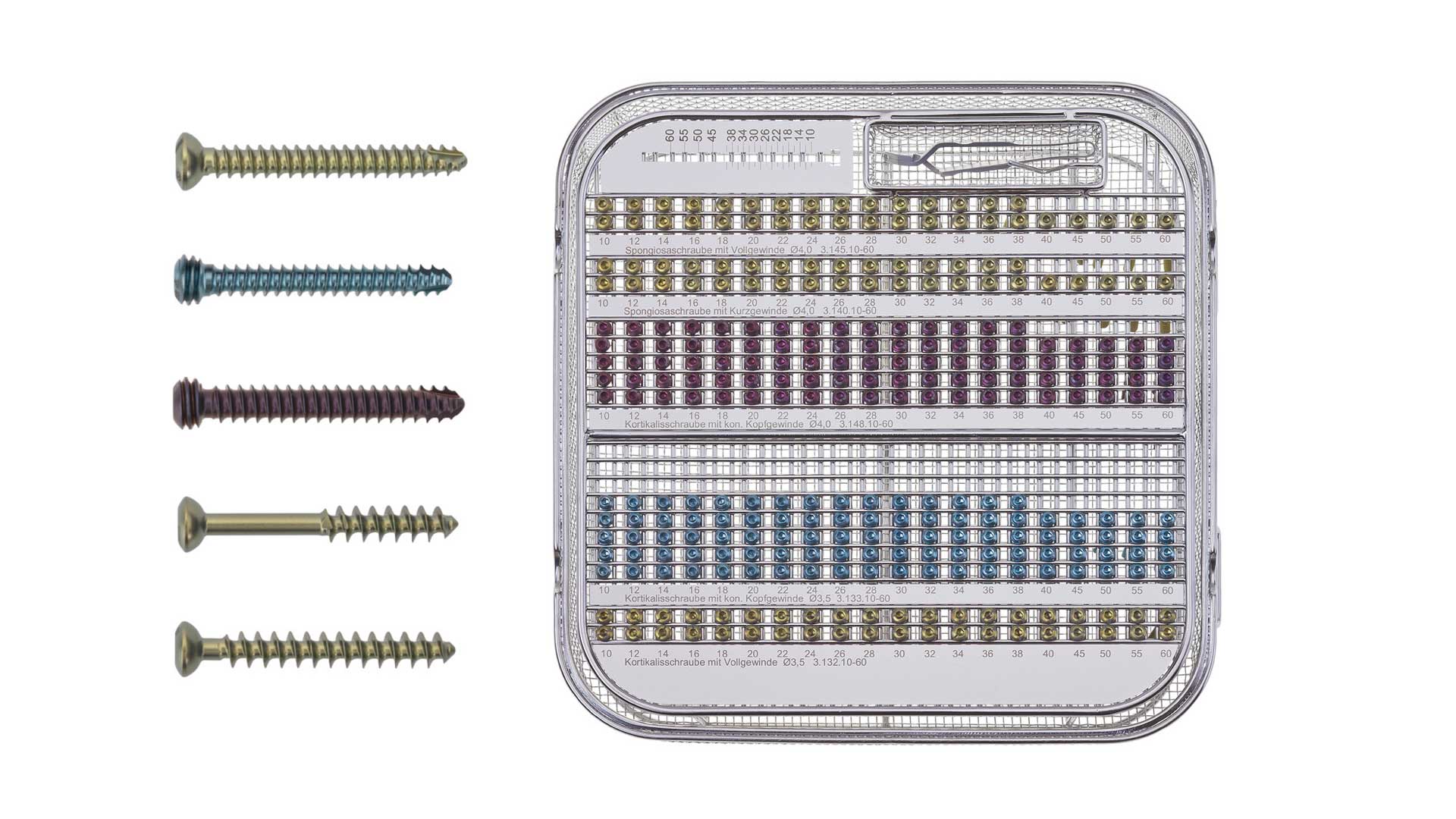 Königsee Implantate Produkte: Set Schrauben ws 3.5/4.0 ISK Kortikalis 4.0 Titan; aus der Kategorie Schrauben